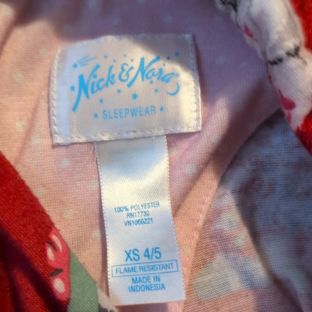 Nick & Nora y2k Red Holiday Christmas Kitten Cats Kids Pajama Set Size‎ 4/5